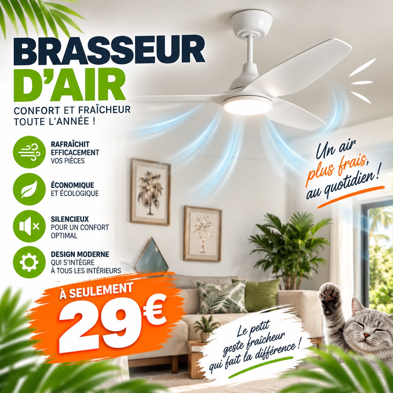 Brasseur d'air Martinique à partir de 29€ : confort et fraîcheur toute l'année
